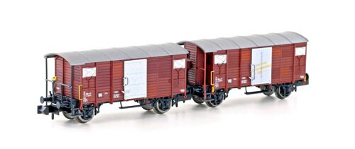 Hobbytrain 24202 SBB 2tlg. Set ged. Güterwagen K2 braun Ep.IV